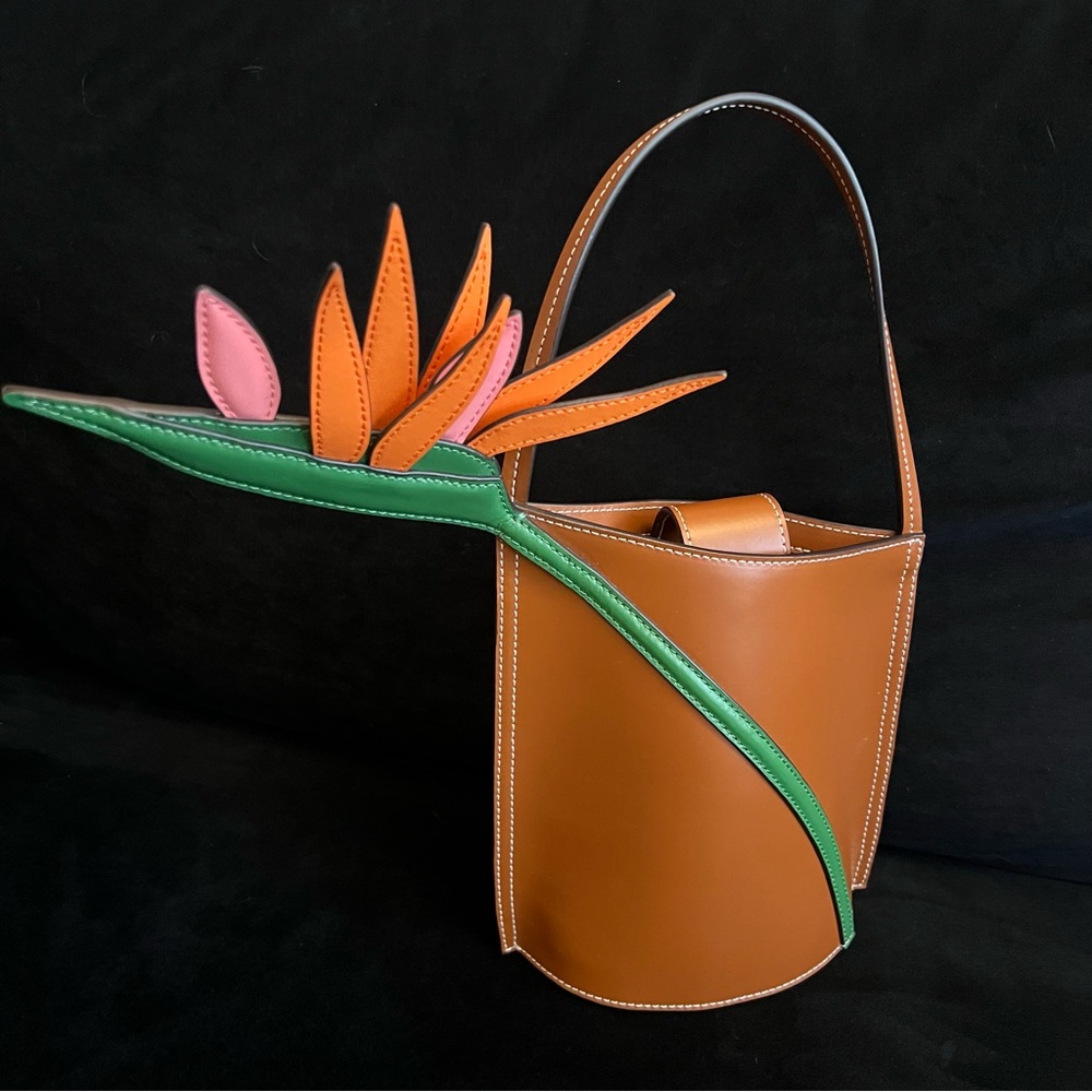 STAUD Flower Leather Bucket Bag